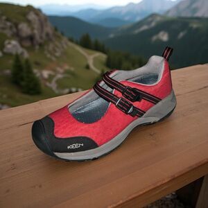 Keen Shoes Malibu Mary Jane Red Trail Hiking Casual Double Strap Shoes Size 7